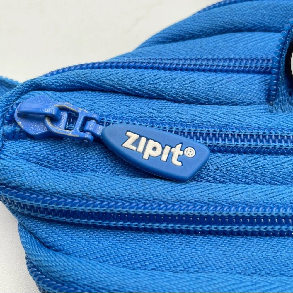 Zipit Blue Monster Pencil Case Pouch fun School Work Smile Kids